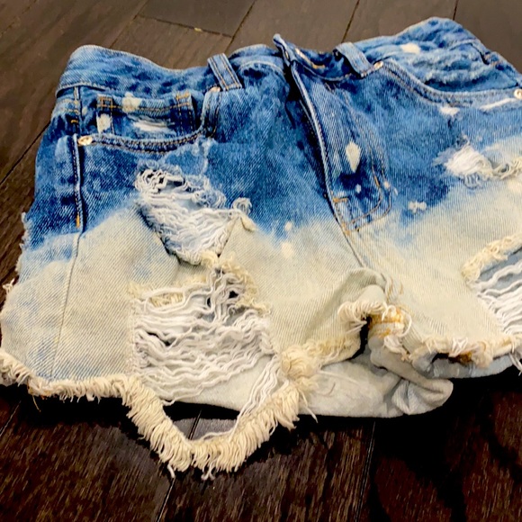 Blue notes denim jean shorts ripped - Picture 2 of 6